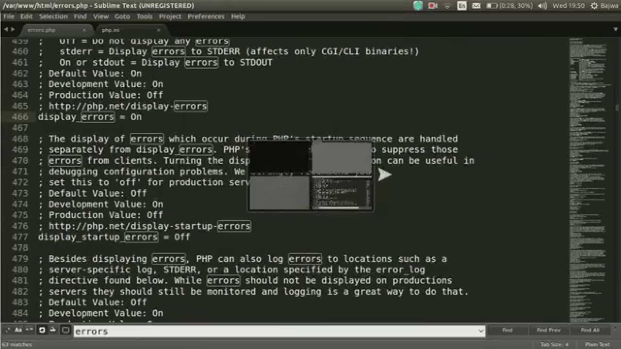 How to Enable or disable PHP  Errors - UBUNTU - Video Tutorial
