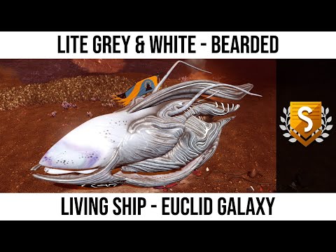 No Man's Sky | Living Ship: Lite Grey & White Bearded With Short Arms & Single Thruster - Euclid