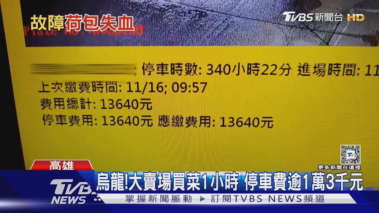 這也太扯了吧？買菜1小時停車費逾1萬3千元