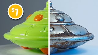 Making a $1 UFO look realistic and old. (DIY rust and weathering.)