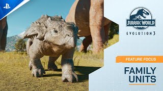 Jurassic World Evolution 3 - Family Units Feature Focus Trailer
