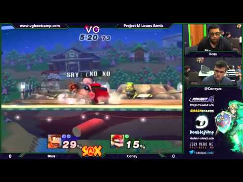 S@X 9/16/14 - Boss (Diddy Kong) vs Coney (Wario) - Project M Losers Semis - Smash PM
