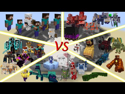 Minecraft Mobs Battle royale! Who is the strongest mob in the same mod?! Part2