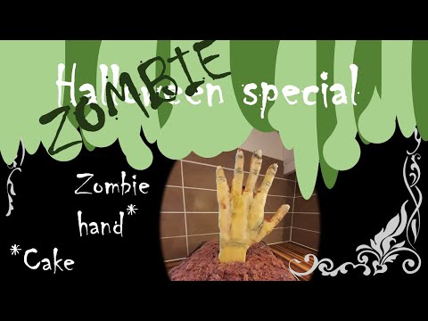 How to make a zombie hand cake (easy) - great for Halloween or all year round