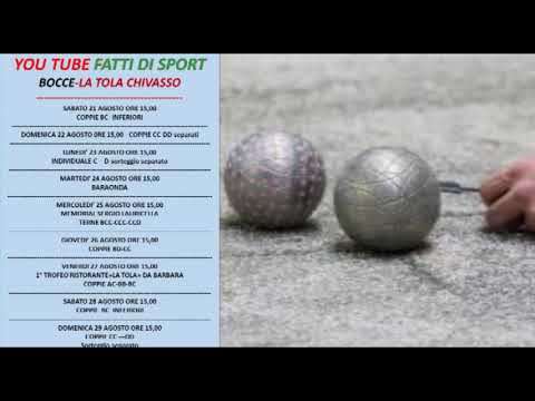 Bocce : Programma Gare dal 21 Agosto al 29 Agosto 2021 - Bocciofila La Tola - Chivasso (TO)