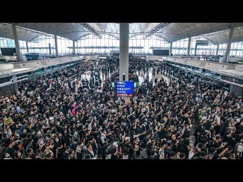 Hong Kong Nationalists protest cause 2nd day Airport closure China Military @ Border August 2019 Video