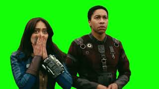 Lucy MacLean and Max shocked — Fallout green screen