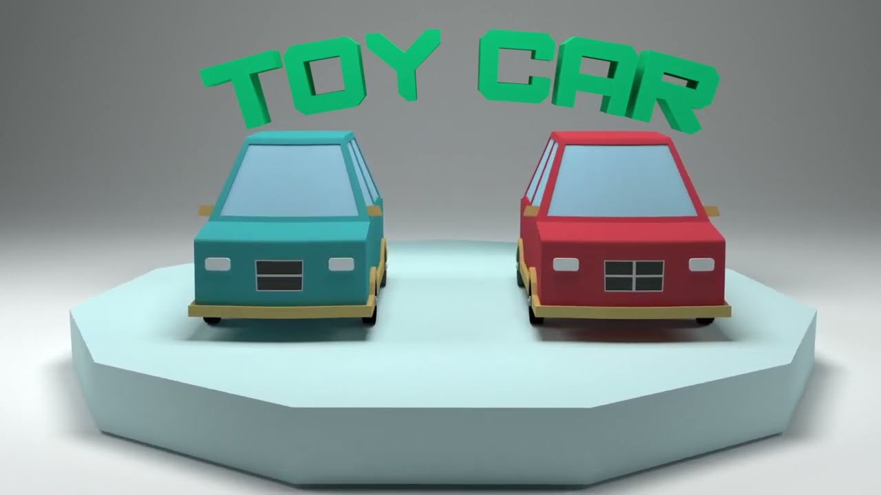 Низкополигональная модель игрушечного автомобиля 3D Модель