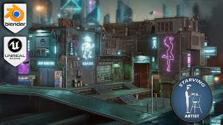 Stylized Cyberpunk Downtown Kitbash video thumbnail