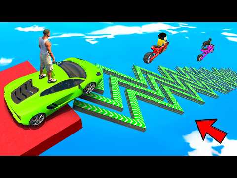 SHINCHAN AND FRANKLIN CROSSED THE ZIGZAG SPEED BOOSTER PARKOUR CHALLENGE GTA 5