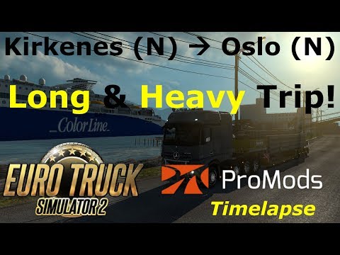 Euro Truck Simulator 2: Promods 2.16: Kirkenes (N) - Oslo (N) Timelapse