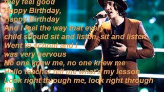 Taylor John Williams-Mad World-The Voice 7[Lyrics]