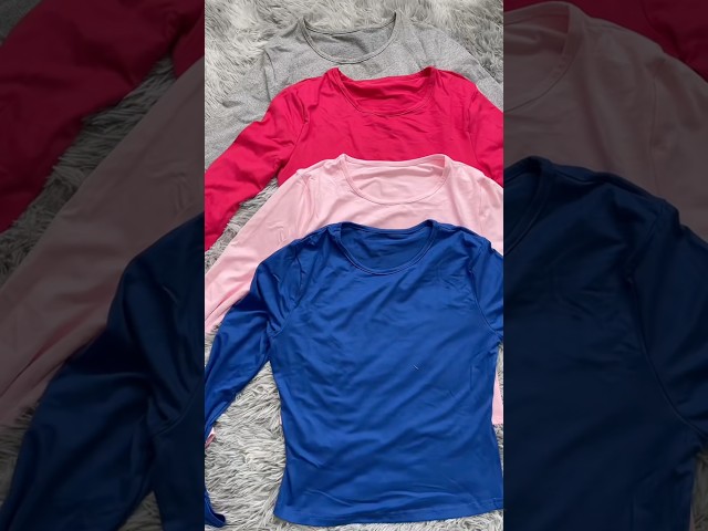Vídeo relacionado con flintronic 2PCS T-Shirt Mujeres Cuello Redondo Slim Fit, Tops de Manga Larga para Mujer, Blusa básica Ajustada para otoño, Color sólido, Casual, Camisetas elásticas - Negro+Gris, M