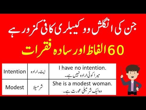 60 Daily Use English Words and Their Use in Sentences in Urdu | @ilmrary