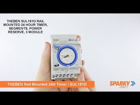 THEBEN SUL181D |  RAIL MOUNTED 24 HOUR TIMER, SEGMENTS, POWER RESERVE, 3 MODULE | Theben Timer
