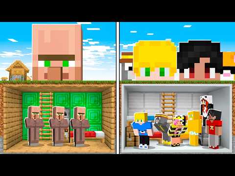 Bunkers dos Aldeões vs. Bunkers dos Amigos no Minecraft!