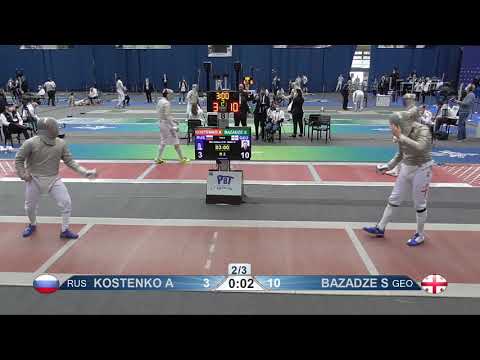 2021 160 T32 13 M S Individual Budapest HUN WC 8 BAZADZE GEO vs KOSTENKO RUS
