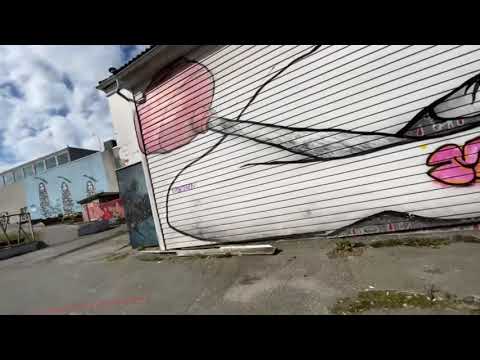 Tags and some old graffiti mid city Stavanger Rogaland (pov)