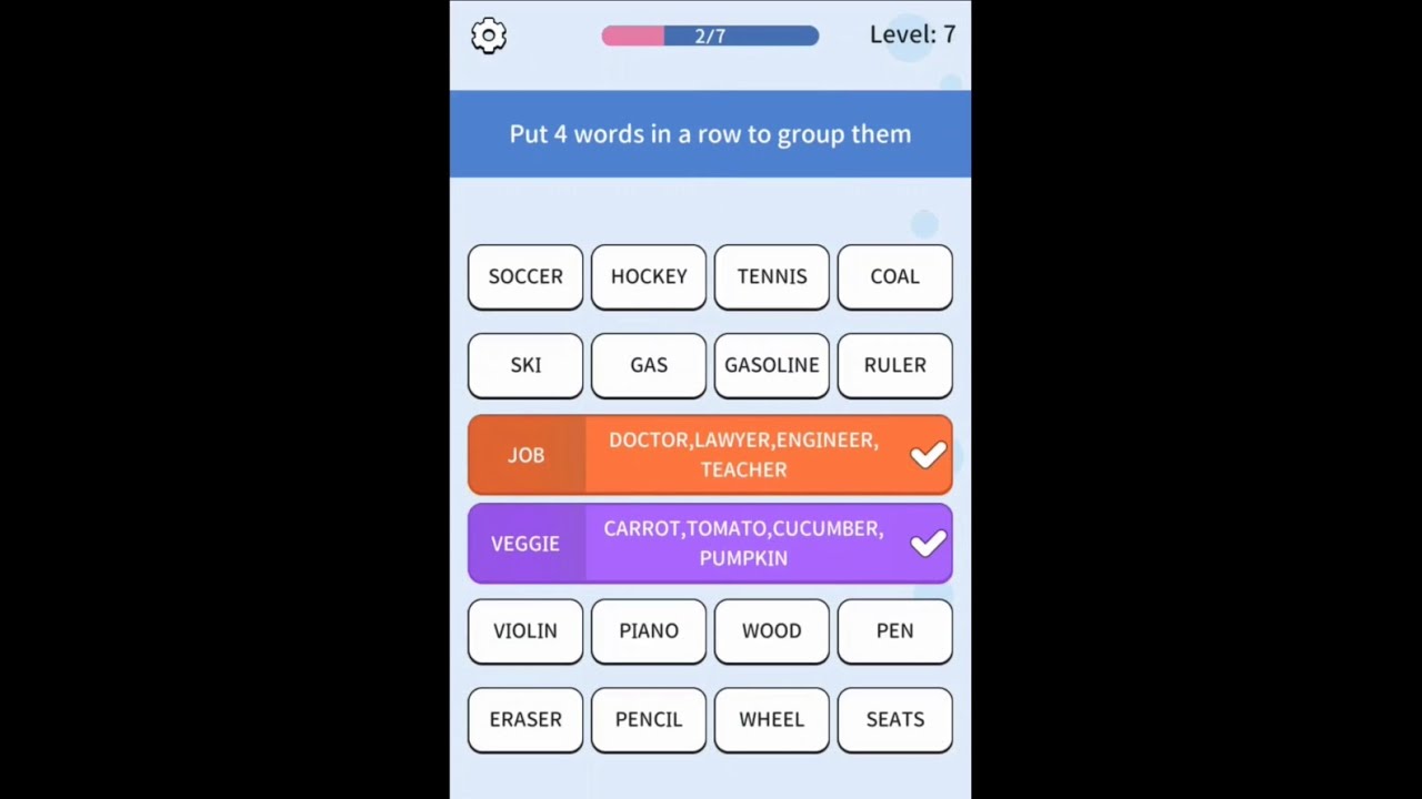 Association Sort: Word Match - Levels 1-10
