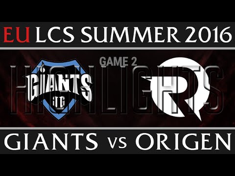 Giants vs Origen Game 1 Highlights - EU LCS Week 3 Summer 2016 - GIA vs OG G1