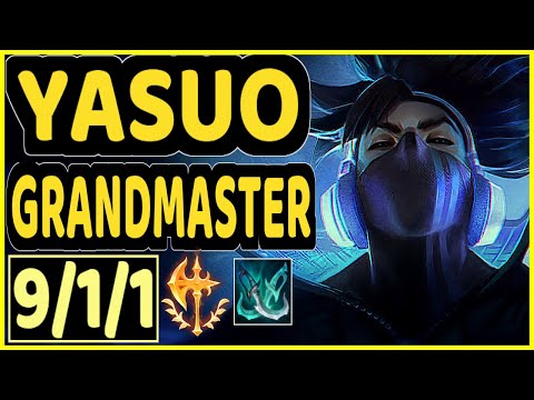 ABBEDAGGE (YASUO) - QUADRAKILL 9/1/1 KDA GAMEPLAY - EUW Ranked GRANDMASTER