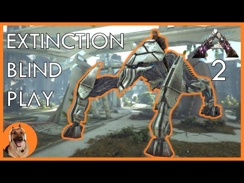 TAMING AN ENFORCER - ARK Extinction Blind Lets play - Episode 2