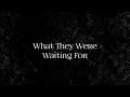What They Were Waiting For - Seth Carpenter (Lyric Video)