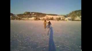 preview picture of video 'Short track et panorama sur le Lac de Joux gelé janvier 2009'