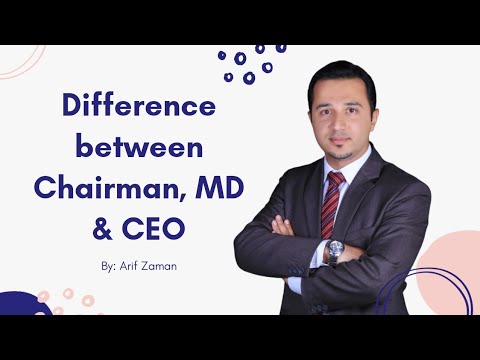 Difference between Chairman, MD and CEO