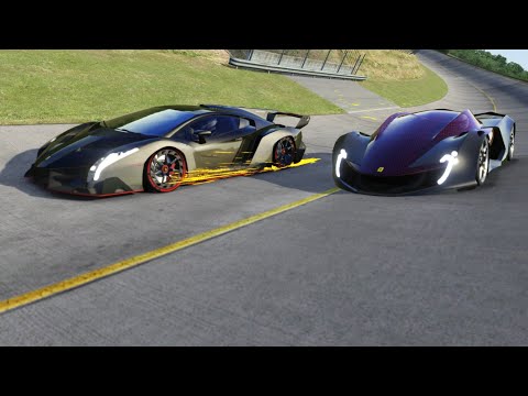 Ferrari Impronta Concept vs Lamborghini Veneno at Monza Full Course