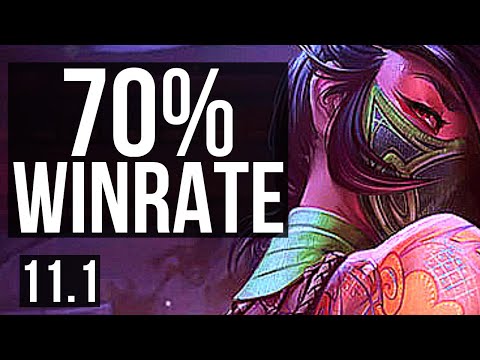 AKALI vs DIANA (MID) | 9/0/3, 70% winrate, Legendary | KR Diamond | v11.1