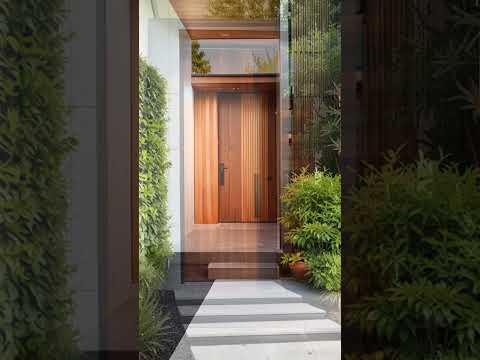 ensemble portes entrée pivotantes verre acier design moderne