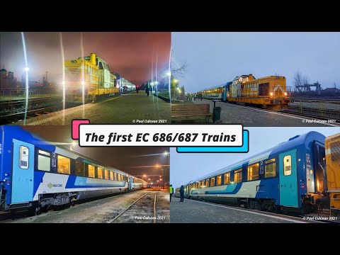 🔝 Primele trenuri " Someș" EC 686 Wien Hbf-Baia Mare & EC 687 Baia Mare-Wien Hbf in gara Baia Mare 🔝