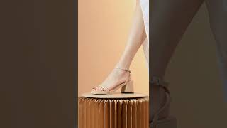 Giày cao gót MWC NUCG- 4422 Sandal Cao Gót Quai Ngang Cách Điệu Gót Vuông Thời Trang