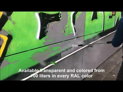 Graffiti Removal after application of CCM 7626