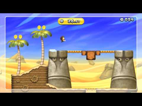 New Super Mario Bros. U Herausforderungen - Gesichtsfelsen-Wüstensprint