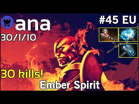 30 kills! ana [OG] plays Ember Spirit!!! Dota 2