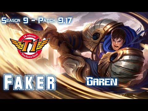 SKT T1 Faker GAREN vs QIYANA Mid - Patch 9.17 KR Ranked