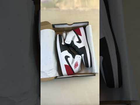 Air Jordan 1 Mid White Black Red Spruce BQ6931-100 #unboxing #nike #air #jordan WA:+86-131-0641-4559