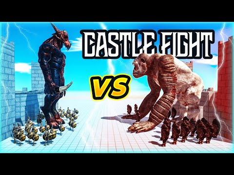 NEW CASTLE FIGHT with DEMON FAMILY in destructible CASTLE - animal revolt battle simulator kozarog