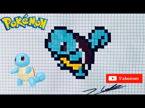 TUTO DESSIN PIXEL ART CARAPUCE POKEMON / HOW TO DRAW SQUIRTLE PIXEL ART #4 #pixelartpokemon