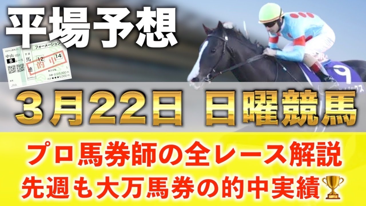 【3月22日日曜競馬予想】想定13番人気177.7倍の超大穴馬を狙い撃つ‼️プロが平場全レース予想を無料公開！【平場予想】