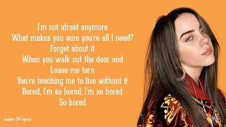 Billie Eilish - Bored (Lyrics)