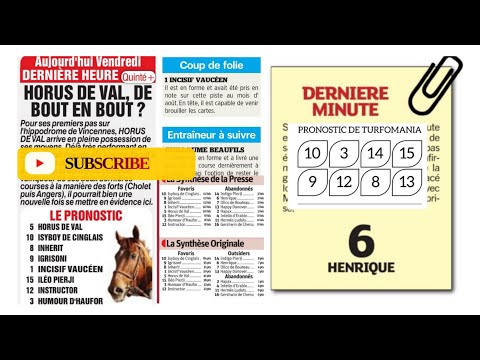 DERNIÈRE MINUTE DERNIÈRE HEURE  PARISIEN TURFOMANIA TIERCÉ MAGAZINE PRONOSTIC QUINTÉ PMU DU 24.10.25