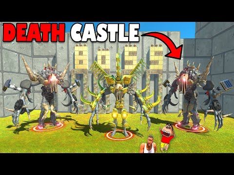 KING SCOURGE CASTLE DEATH TRAP vs CHOP SHINCHAN & HAMID TEAM in Animal Revolt Battle Simulator Hindi