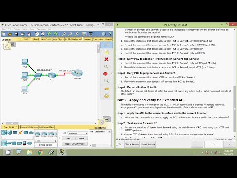4.2.2.12 Packet Tracer - Configuring Extended ACLs Scenario 3
