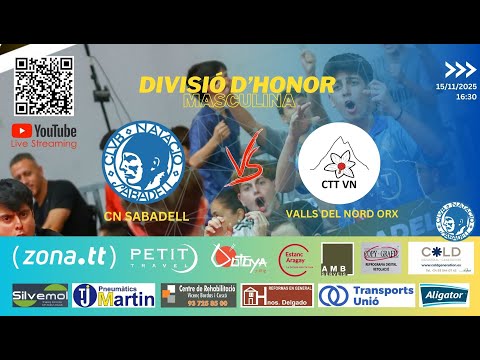 15/11/2025 16:30 DHM: Club Natació Sabadell vs Valls del Nord ORX