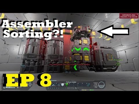 Space Engineers - SORTING for the ASSEMBLER! Works Great! - Episode 8