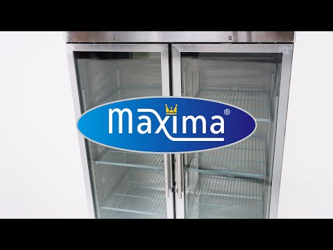 Maxima Gastro Kühlschrank - 1200 l - 6 Einstellbare Regale (2/1 GN) - Rostfreier Stahl - mit Glastür