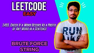 YouTube video '1455. Check If a Word Occurs As a Prefix of Any Word in a Sentence | LEETCODE EASY'